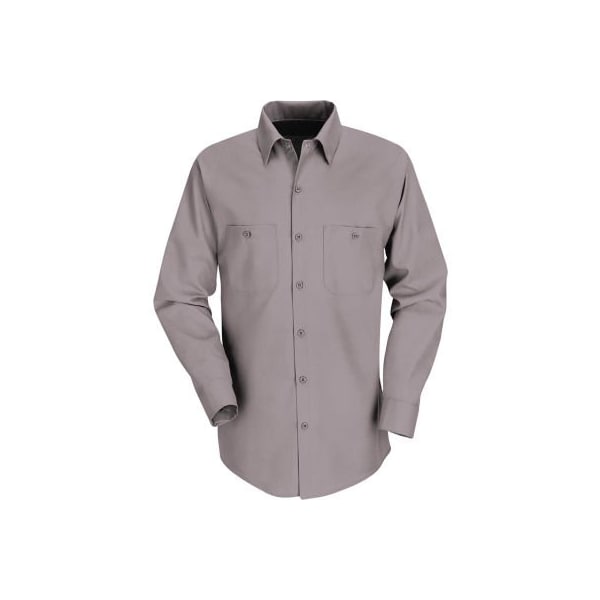 Red Kap Men's Industrial Work Shirt Long Sleeve Gray Long-2XL SP14